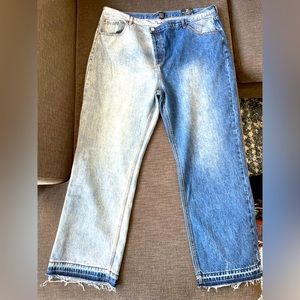 Fashion Nova Cross Over Two Toned Jeans